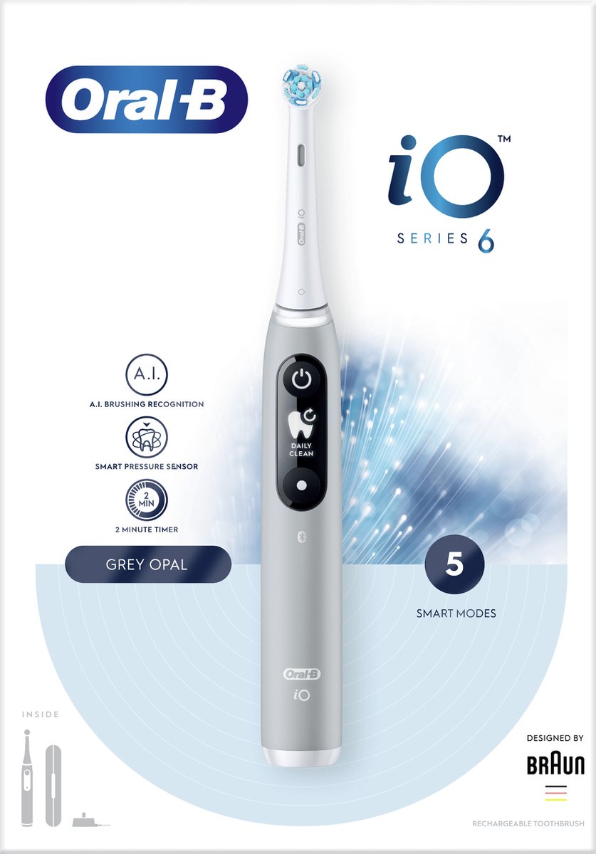 Oral-B iO 6 Elektrische Tandenborstel Opal Grey - Procter & Gamble - €129,00