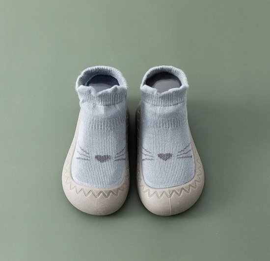 Anti-slip babyschoentjes - Soksloffen - Eerste loopschoentjes van Baby-Slofje - Cutie blauw maat 22