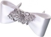 Elegante keramiek bruidstaart topper White Bow - trouwen - huwelijk - taart - bruidstaart - decoratie