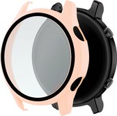 Telefoonglaasje Hoesje met screenprotector - Geschikt voor Huawei Watch GT2 - 42mm - Roze