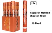12x Party shooter Holland 40cm - Papieren snippers - Thema feest EK WK Voetbal evenement festival