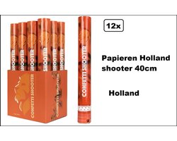 12x Party shooter Holland 40cm - Papieren snippers - Thema feest EK WK Voetbal evenement festival
