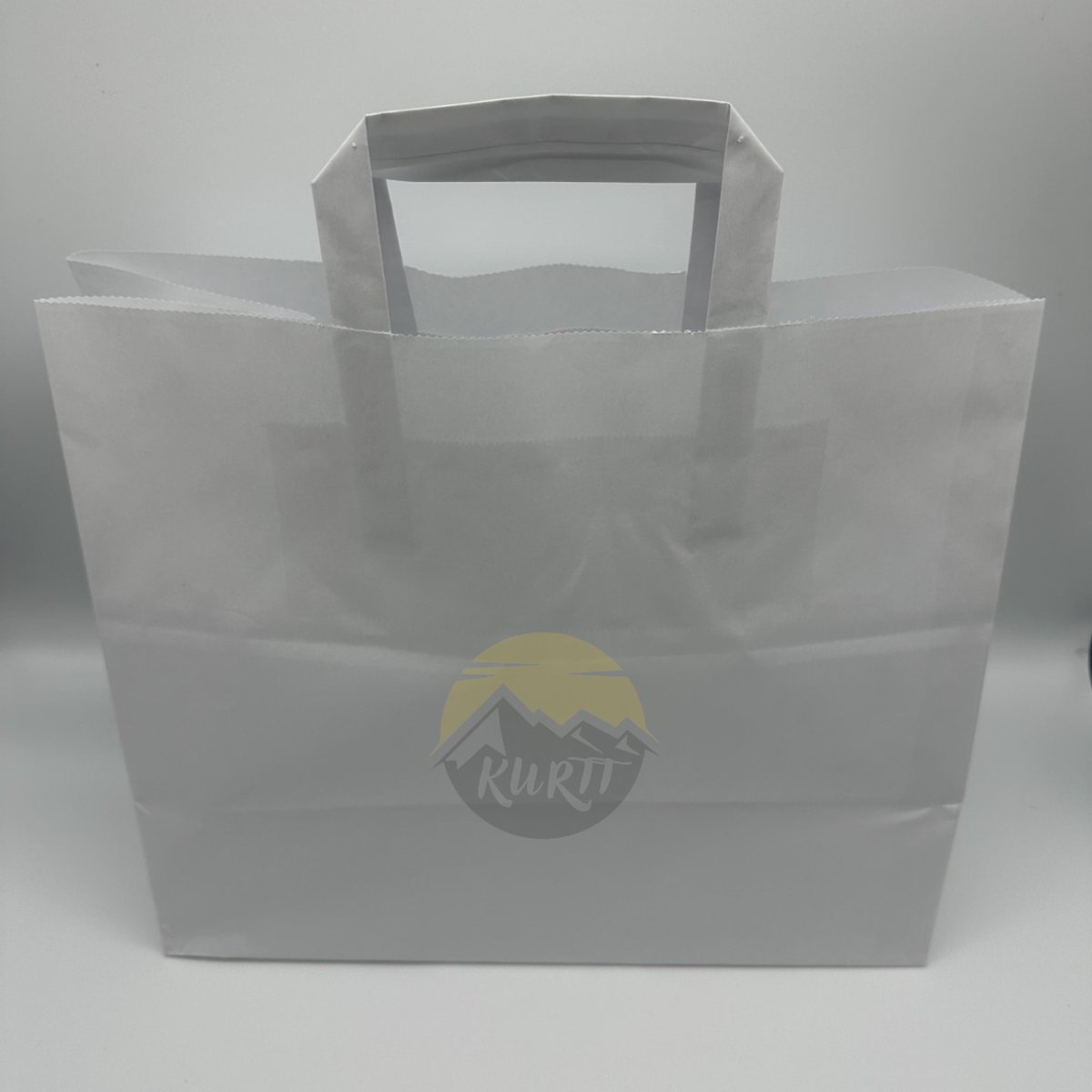 KURTT - Papieren draagtas / papieren tassen 32x17x27cm wit, 50 stuks