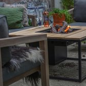 Table feu lounge Cosi 100x100 cm - noir / teck