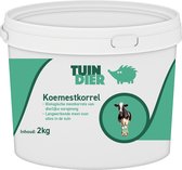 Koemest | Tuin-Dier | Gedroogde koemestkorrels voor gazon en planten | In handige bewaaremmer | 2 kilogram