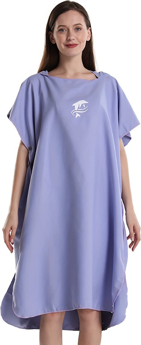Nivard Surf Poncho - Dames - Heren - Omkleed Handdoek - Volwassenen - Zacht - Poncho - Paars