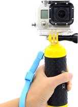 Garpex® Drijvende Handgrip - Drijvend Statief - Universeel - Bobber zwart met geel - Geschikt voor GoPro en andere action camera's - Inclusief verstelbare polsband en duimschroef