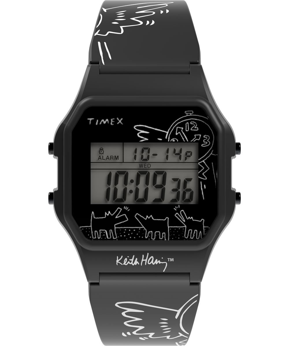 Timex Keith Haring X T80 TW2W25500 Horloge - Kunststof - Zwart - Ø 34 mm