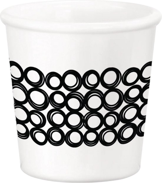 Tasses à expresso - 6 pièces - 95 ml - Wit/ Zwart - Porcelaine - Tasses à Café - Haute qualité - Motif - Tasses à café