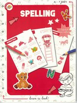 Leren Spelenderwijs spelling met plaatjes met letters kijken leuk spelling boek met stickers en achterin het boek de oplossingen