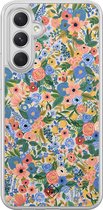 Casimoda® hoesje - Geschikt voor Samsung Galaxy A54 - Blue Gardens - 2-in-1 case - Schokbestendig - Bloemen - Verhoogde randen - Blauw, Transparant