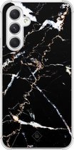 Casimoda® hoesje - Geschikt voor Samsung Galaxy A54 - Marmer Zwart - Shockproof case - Extra sterk - TPU/polycarbonaat - Zwart, Transparant