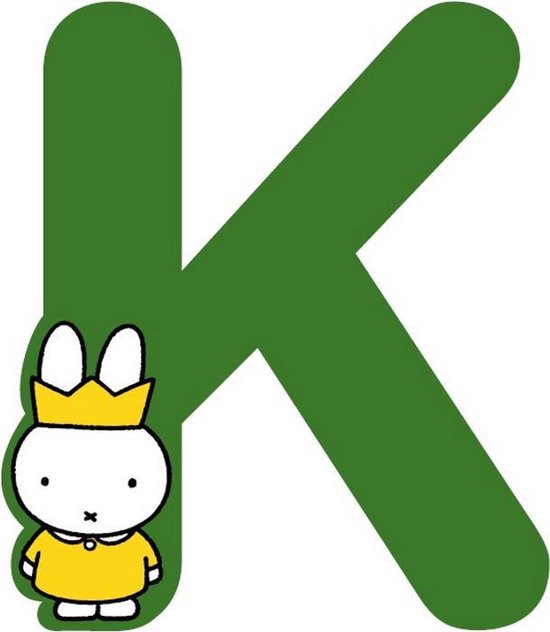 Nijntje letter K 8 cm - groen