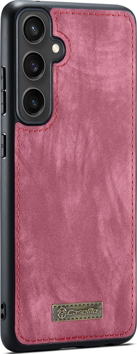 Caseme Telefoonhoesje geschikt voor Samsung Galaxy S23 FE Hoesje | Caseme 008 Uitneembare 2in1 Bookcase Portemonnee | Pasjeshouder voor 8 Pasjes | Telefoonhoesje voor Pinpas / OV Kaart / Rijbewijs - Rood
