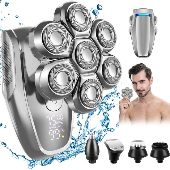 Foto: Skullptor 5 in 1 scheerapparaat mannen skull shaver scheerapparaat tondeuse hoofd scheerapparaat mannen electric face head shaver ipx7 nat droog te gebruiken neus baardtrimmer scheerapparaten skullshaver