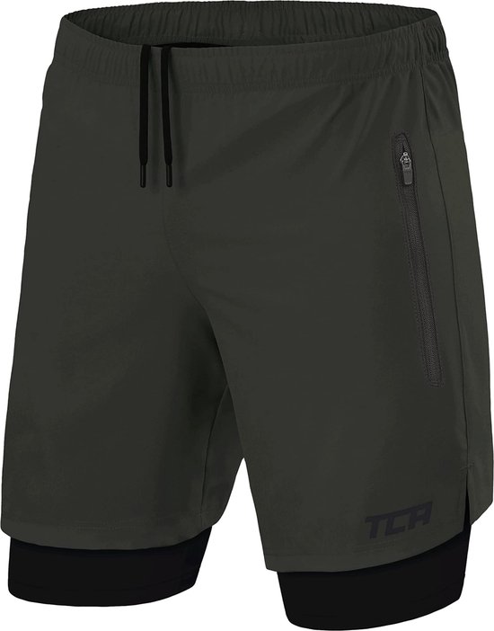 TCA Equilibrium Yoga Pantaloncino Corto a Vita Alta da Donna con Tasca