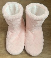 Pantoffels dames - fluffy huissloffen - licht roze - maat 38 / 40