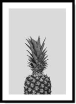 Ananas Poster - Zwart Wit Poster - 21x30cm - A4