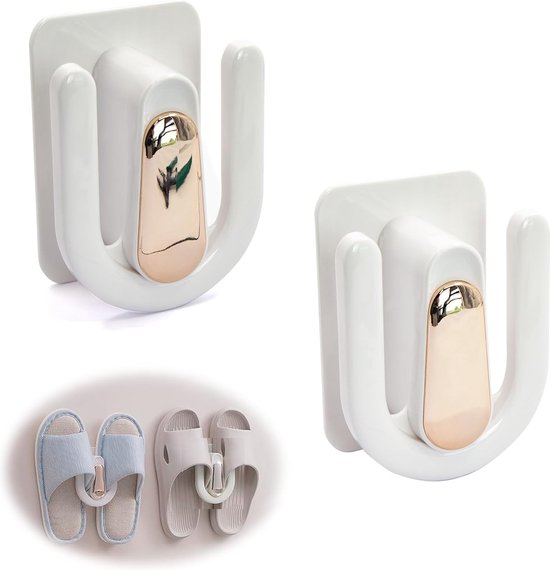 Schoenenhouders Voor Aan De Muur - Set Van 4 - Zelfklevend En Boren Ruimtebesparende Schoenenorganizer Hangend Schoenenrek Voor Camping Camper Badkamer Woonkamer Zwart