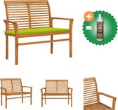 vidaXL Tuinbank Teakhout - 112 x 55 x 94 cm - Houten meubel met kussen - Tuinbank - Inclusief Houtreiniger en verfrisser