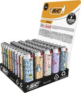 BIC J26 Maxi Lighters - 50 stuks - vuursteen flint aanstekers - Dieren Design- Tray van 50 gasaanstekers - Kindveilig