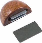 AMIG Deurstop/deurmagneet - D48mm - zelfklevend - mahonie - kunststof