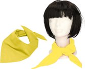 Myrtle Beach Verkleed bandana/sjaaltje - 2x - geel - kleuren thema/teams - Carnaval accessoires