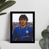 Paolo Maldini Kunst Ingelijste Handtekening – 15 x 10cm In Klassiek Zwart Frame – Gedrukte handtekening – Voetbal - Italiaans Elftal