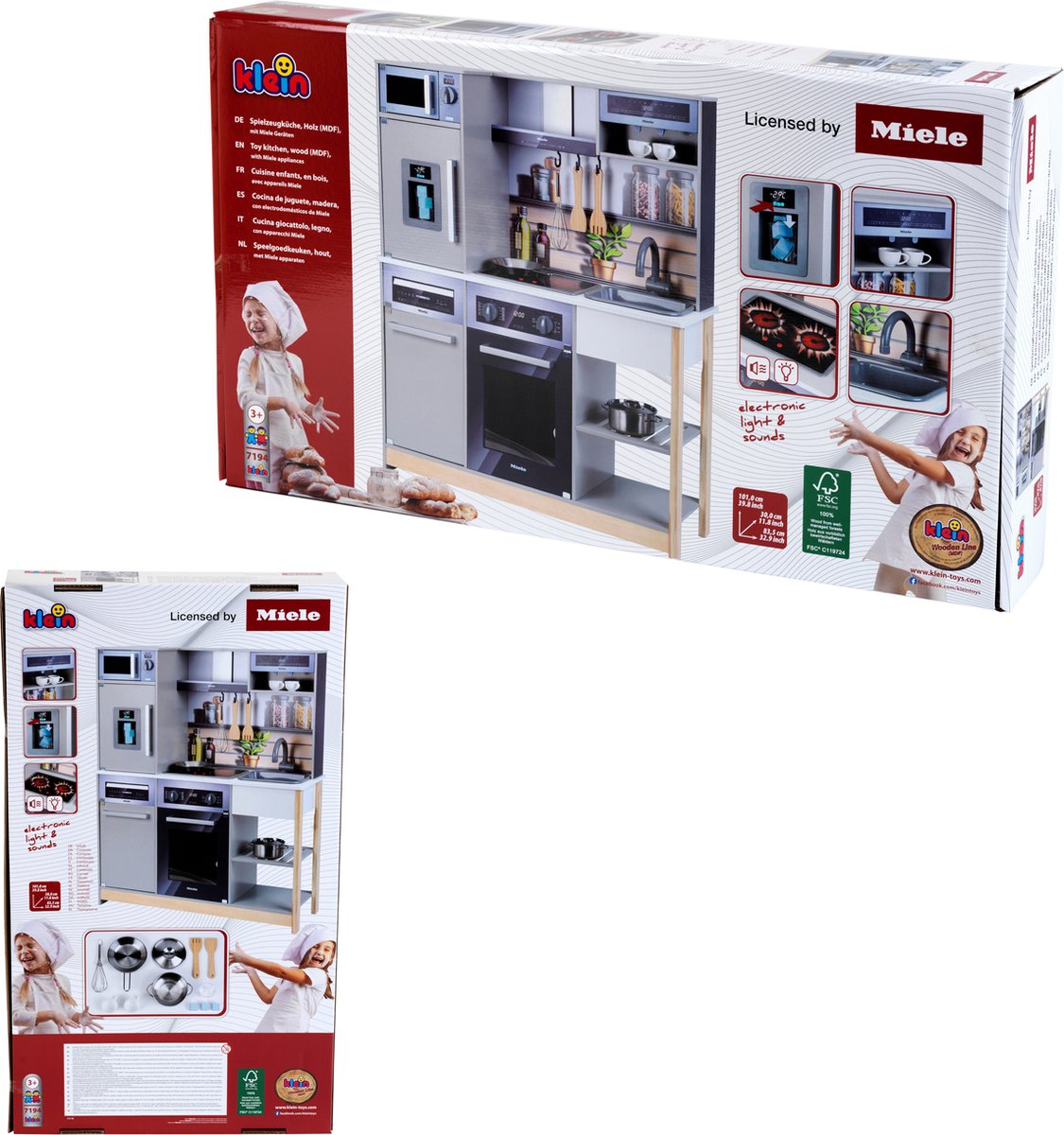 Klein Toys Miele houten speelgoedkeuken - incl. bijpassende accessoires, licht- en geluidseffecten - multicolor — afbeelding 9