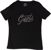 Guess SS CN Stones T-Shirt Dames - Zwart - Maat S