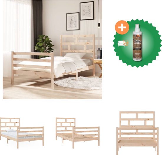VidaXL Bedframe - grenenhout - Bed - Inclusief Houtreiniger en verfrisser