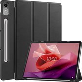 Tablet Hoes Geschikt voor Lenovo Tab P12 | Book Case met Standaard | Kunstlederen Beschermhoes | Tri-fold | Zwart