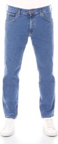 Wrangler Heren Jeans Broeken Greensboro regular/straight Fit Blauw Volwassenen Denim Jeansbroek Spijkerbroek heren
