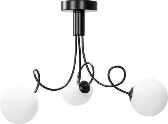 Plafoniera Industriala Vintage De Inalta Calitate, Toolight, 60W, E27, 8 Capete, Negru