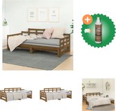 vidaXL Slaapbank uitschuifbaar grenenhout honingbruin 2x(90x190) cm - Bed - Inclusief Houtreiniger en verfrisser