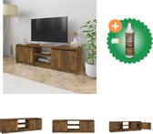 vidaXL Tv-meubel 120x30x35-5 cm bewerkt hout gerookt eikenkleurig - Kast - Inclusief Houtreiniger en verfrisser