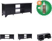 vidaXL Tv-meubel 108x30x40 cm massief paulowniahout zwart - Kast - Inclusief Houtreiniger en verfrisser