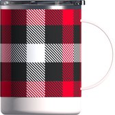 Asobu Ultimate Mug Rouge Assiette acier inoxydable/revêtement céramique couvercle anti-éclaboussures Thermosmok 360 ml