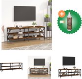 vidaXL Tv-meubel 140x40x50 cm bewerkt hout gerookt eikenkleurig - Kast - Inclusief Houtreiniger en verfrisser
