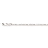 Glow ketting - zilver - figaro 1.5 mm - 45 cm