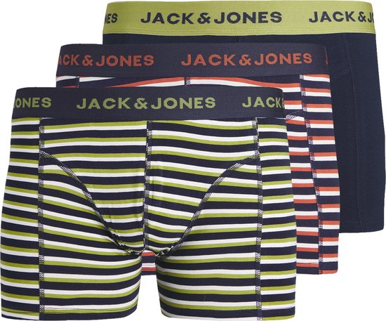 Jack & Jones Heren Boxershorts Trunks JACANDRÉ Groen/Rood/Donkerblauw 3-Pack - Maat XXL