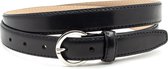 JV Belts Dames riem zwart - dames riem - 2.5 cm breed - Zwart - Echt Leer - Taille: 105cm - Totale lengte riem: 120cm
