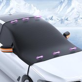 Voorruitafdekking Wintervoorruitafdekking Auto 6 magneet, voorruitafdekkingbevestiging Opvouwbare hoes Autovoorruit voor tegen sneeuw, ijs, vorst, stof, zon