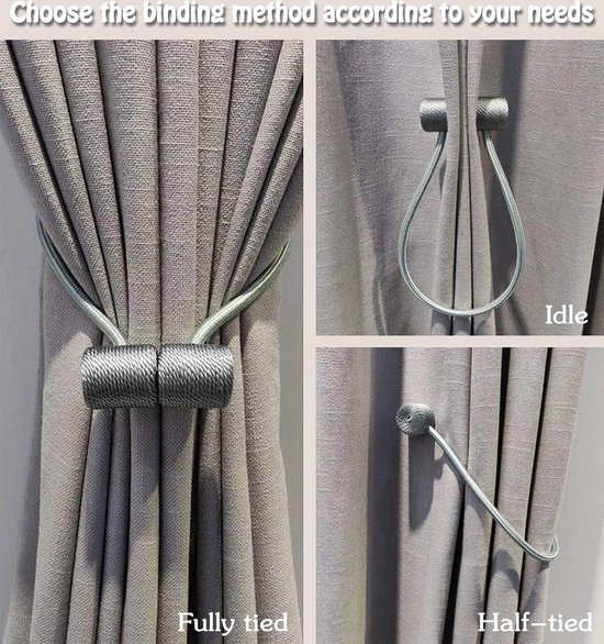 2 Paar Gordijnbinders Gordijn Clips Rope Holdbacks Houder