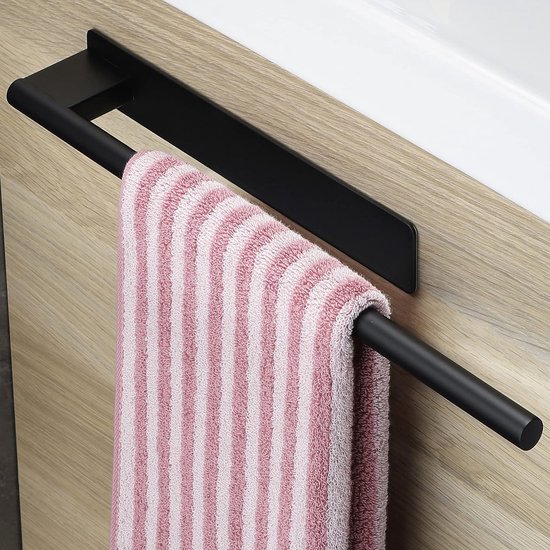 WOMAO Handdoekrek, zonder boren, goud, zelfklevend, kledingkast, kledinghaak, voor het lijmen van de muur, badkamer, geborsteld roestvrij staal, handdoekhaak