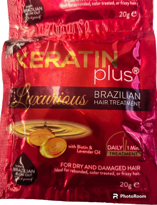 Keratin Plus Traitement capillaire Luxurious Brazilian Intense pour cheveux secs et abîmés, 6 x 20 ml