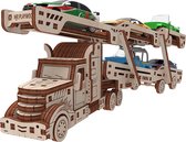 Mr. Playwood Car Carrier Truck - 3D houten puzzel - Bouwpakket hout - DIY - Knutselen - Miniatuur - 134 onderdelen