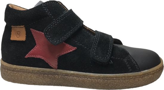 Naturino - Albus Star - Mt 26 - Velcro's rode ster lederen hoge sneakers - zwart