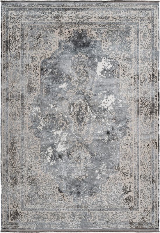 Elysee | Laagpolig Vloerkleed | Silver | Hoogwaardige Kwaliteit | 80x150 cm
