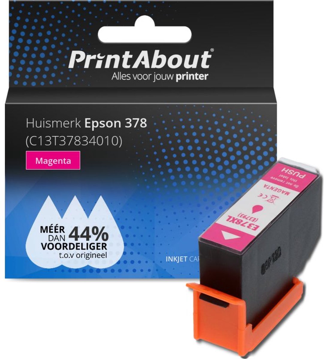 PrintAbout huismerk Inktcartridge 378 (C13T37834010) Magenta geschikt voor Epson